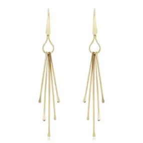 14k Gold Long Dangling Sticks Earrings