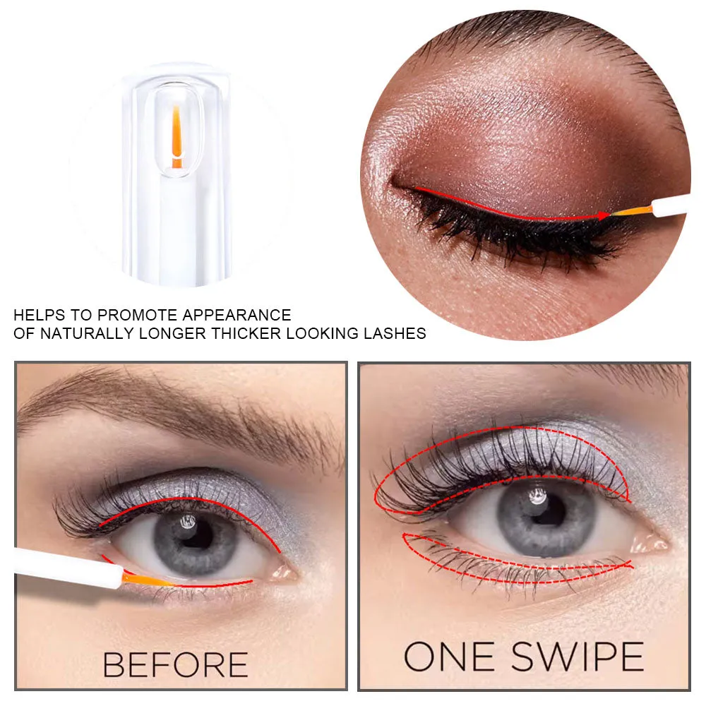 2pcs 5D Fiber Double Head Mascara & Eyelash growth, Best for Thickening and Lengthening, Waterproof Smudge-Proof Hypoallergenic and Longer Lashes New Silicone Bush Head