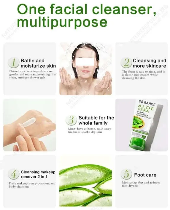 Dr. Rashel Aloe Vera Facial Cleanser Skin Natural Oil-Free Deep Cleansing 100g DRL- 1530