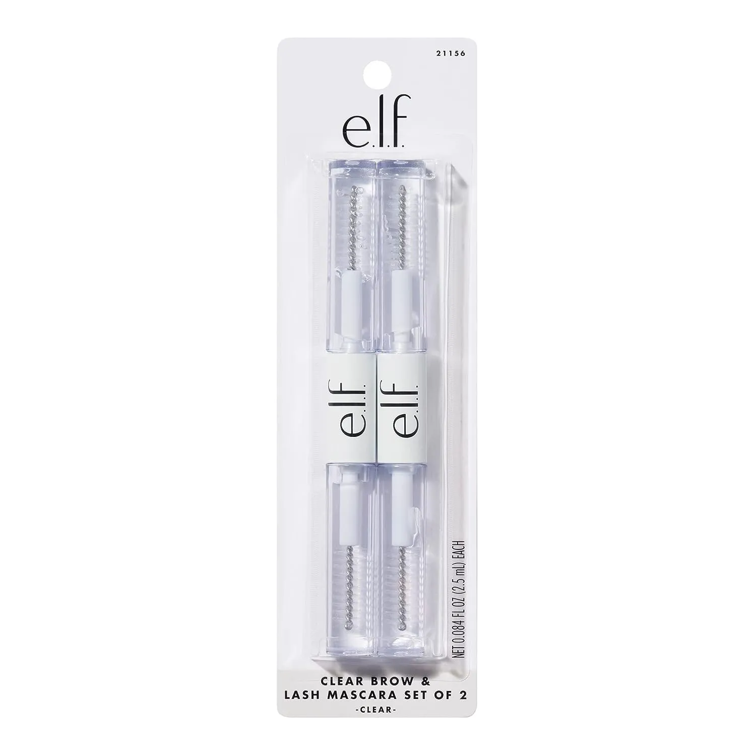 e.l.f. Clear Brow & Lash Mascara, Dual-Sided Clear Brow Gel & Mascara, Long-Wear Conditioning Formula, 0.084 Fl Oz
