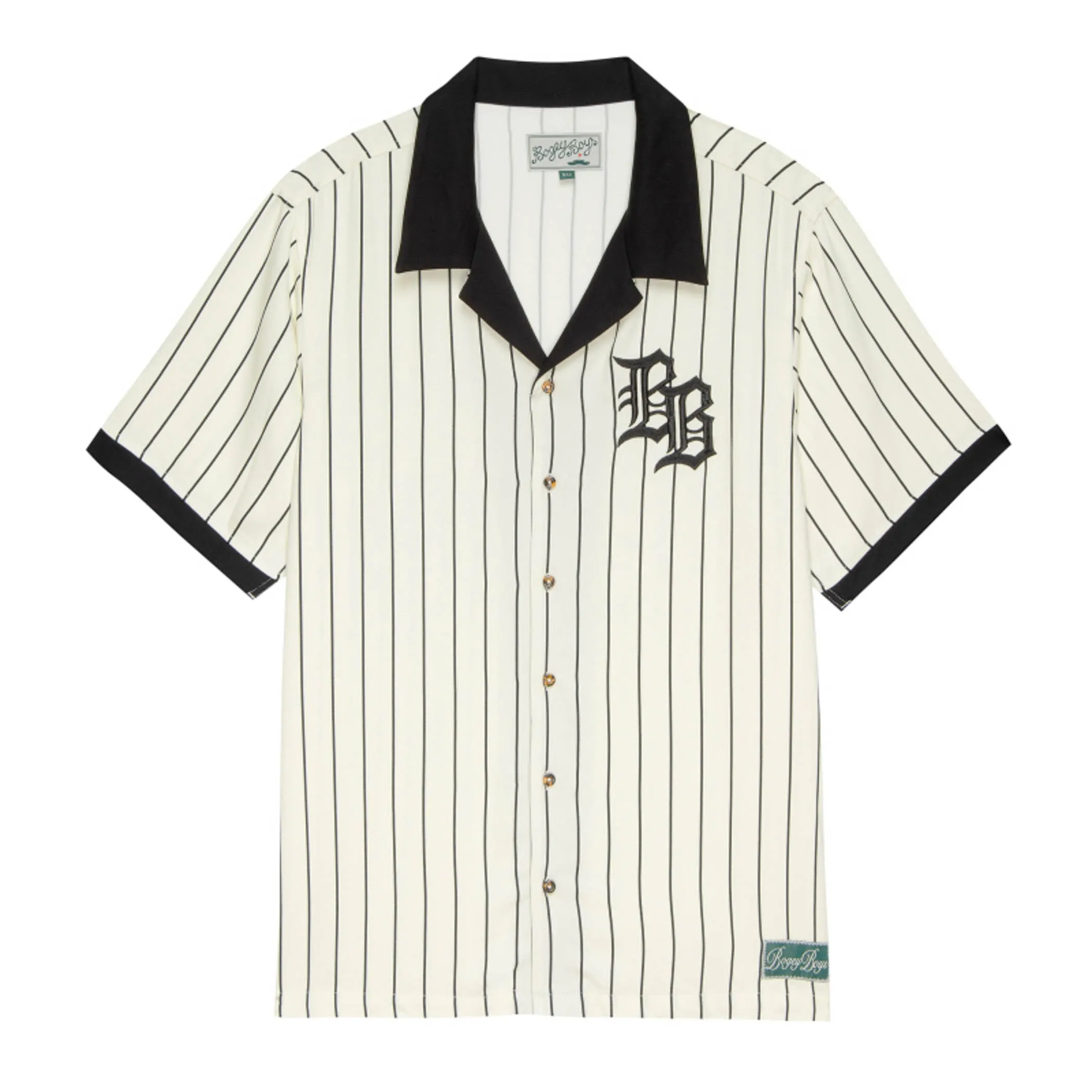 Old English BB Button-Up - Cream Pinstripe