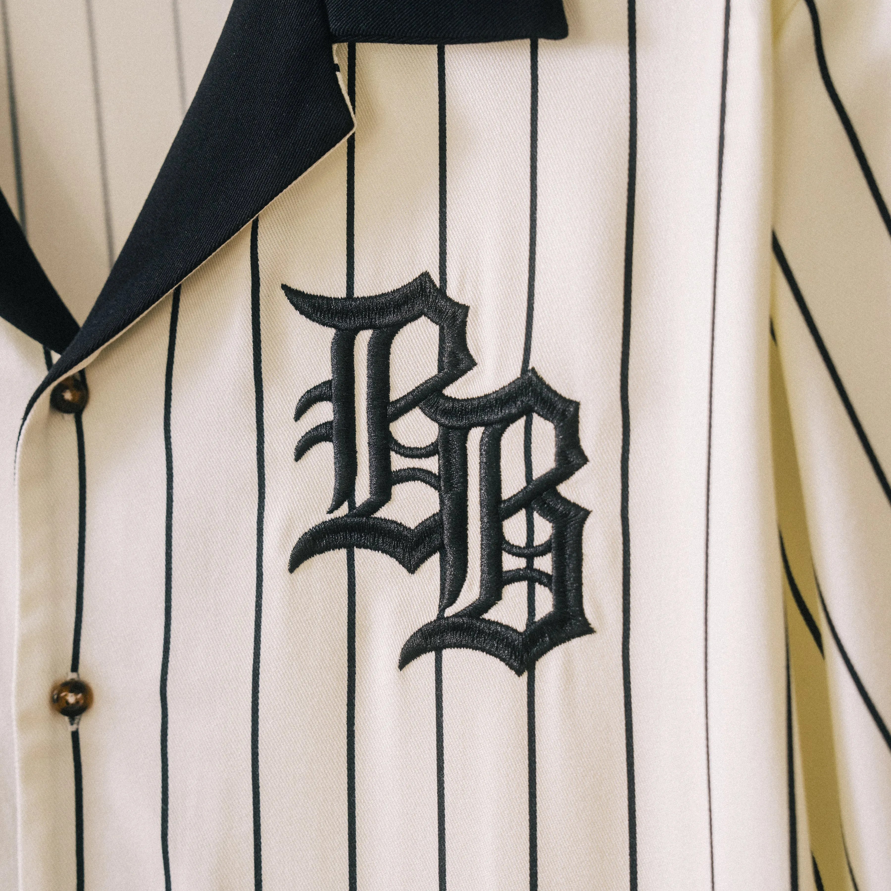 Old English BB Button-Up - Cream Pinstripe