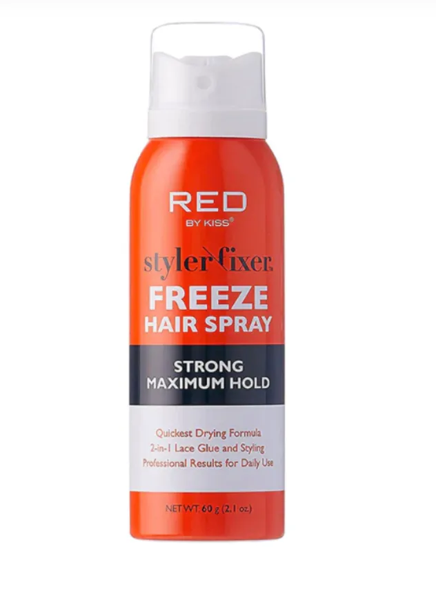 Red by Kiss Small Styler Fixer Freeze Hair Spray – Strong Maximum Hold 2.1oz