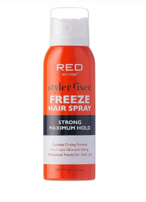 Red by Kiss Small Styler Fixer Freeze Hair Spray – Strong Maximum Hold 2.1oz