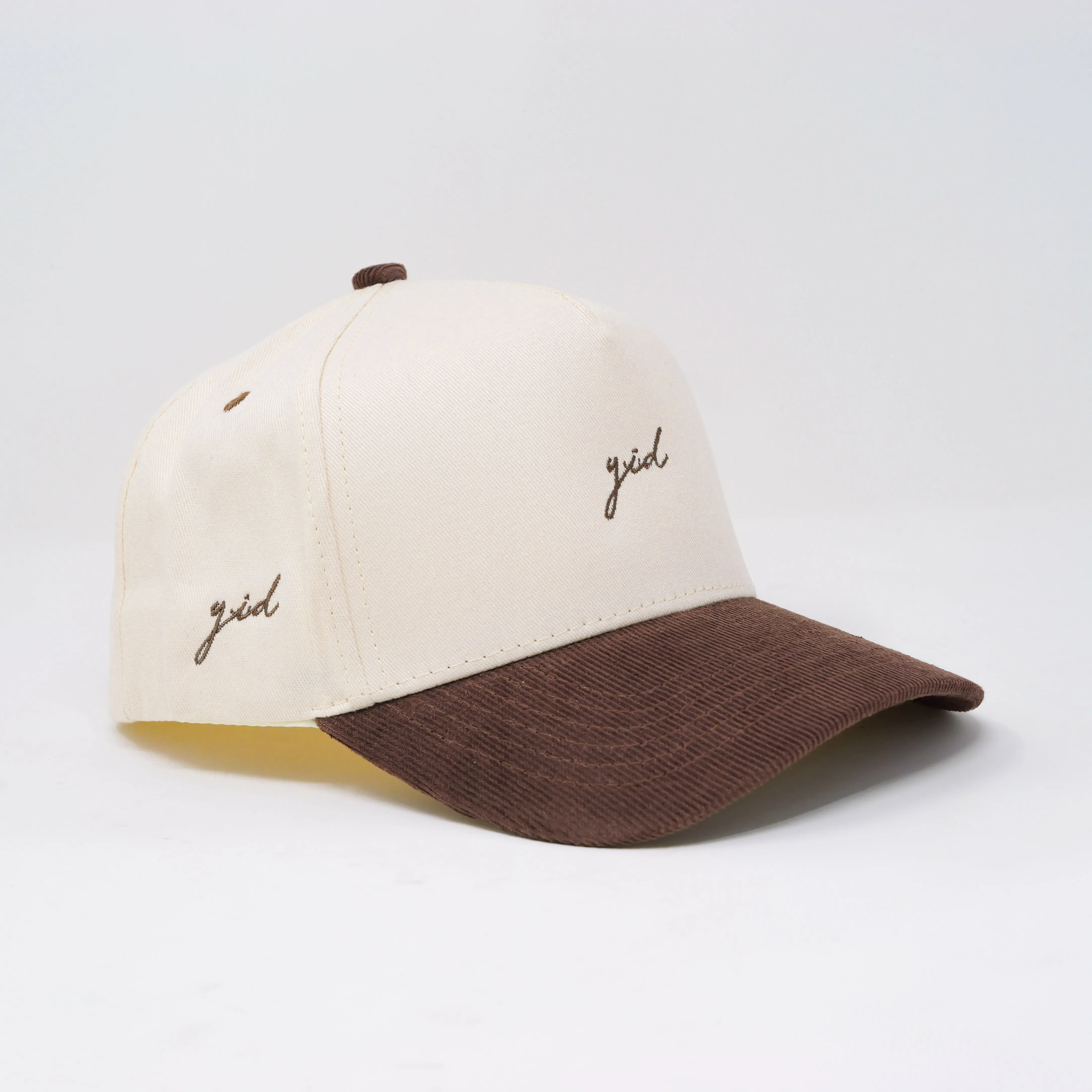 SCRIPT LOGO CORDUROY HAT CREAM/BROWN