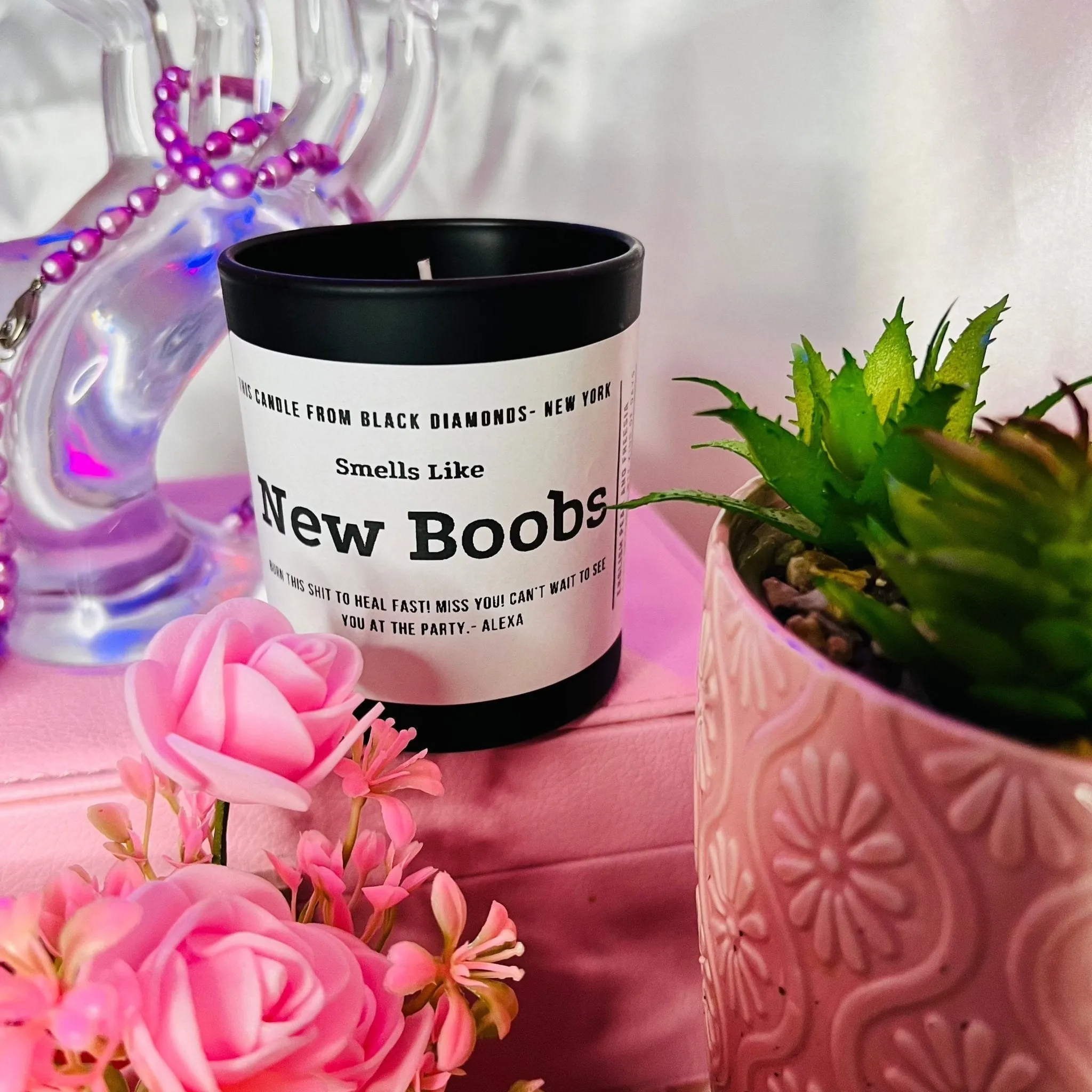 Sea Salt and Sage Natural Crystal Personalize Candle Luxury Gift Set
