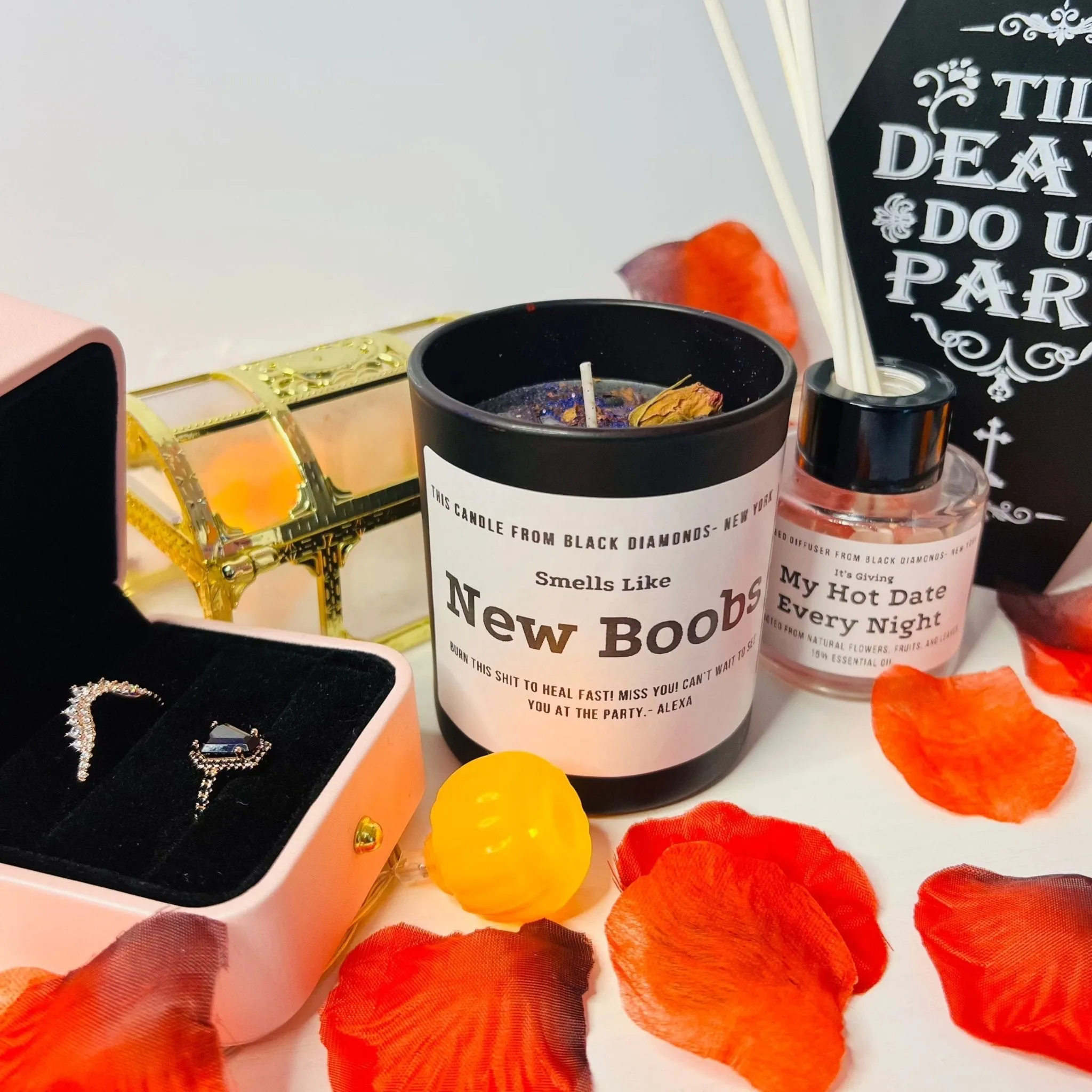 Sea Salt and Sage Natural Crystal Personalize Candle Luxury Gift Set