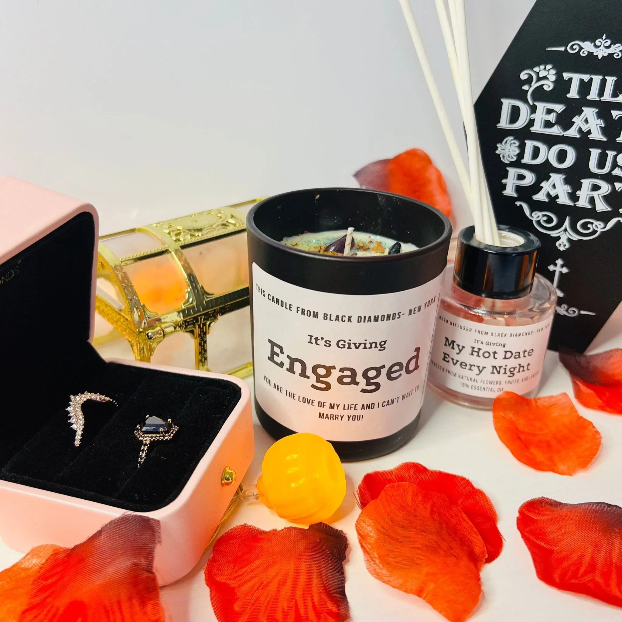 Sea Salt and Sage Natural Crystal Personalize Candle Luxury Gift Set