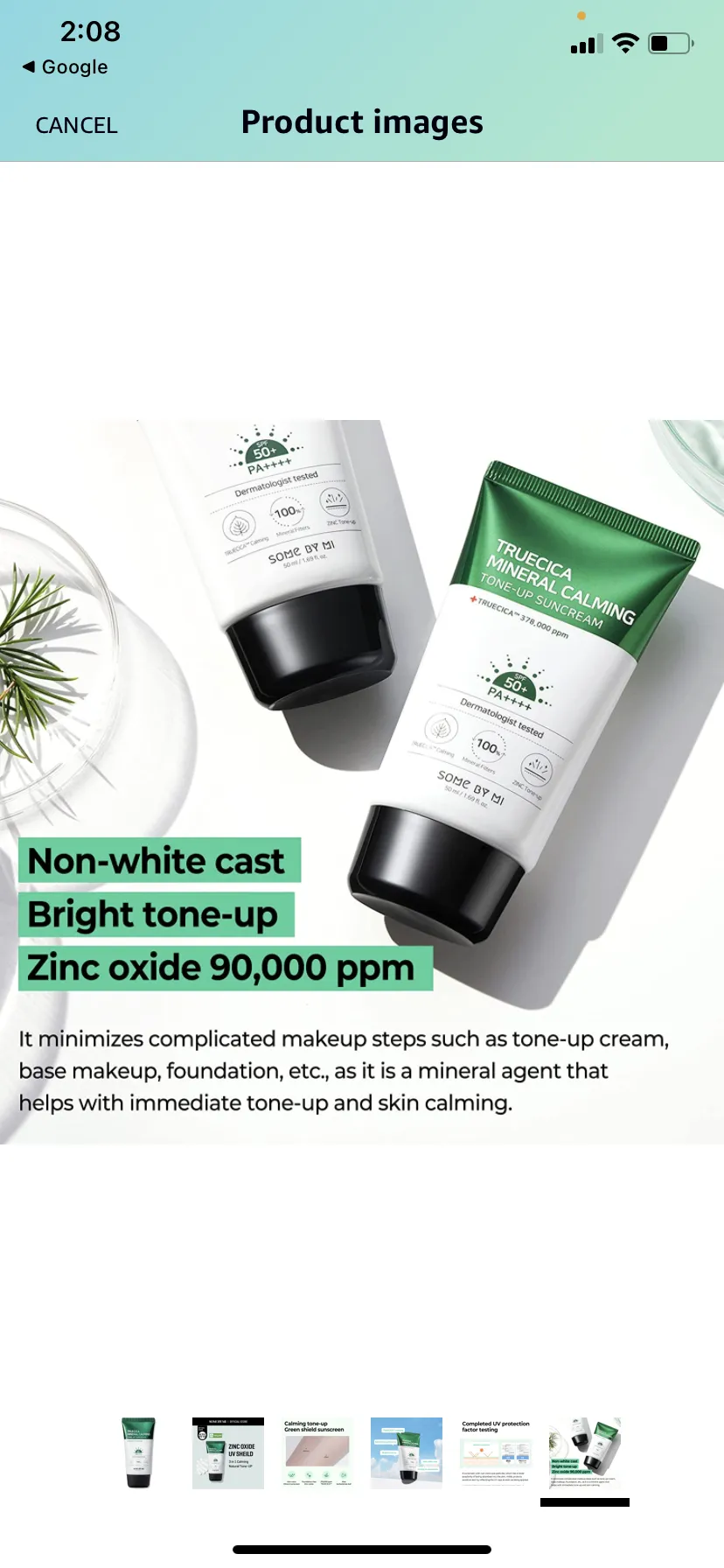 [SOME BY MI]Truecica Mineral Calming Tone-Up Suncream / SPF50 , PA     / 1.69Oz, 50ml / Brightening and Calming Effect