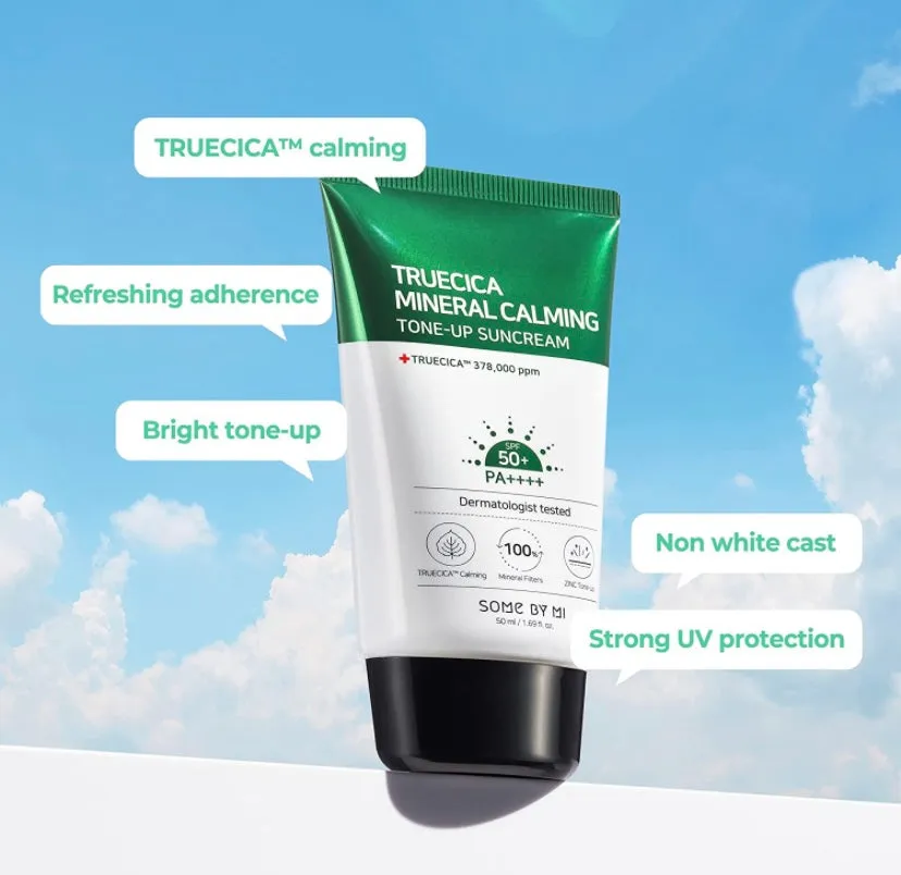 [SOME BY MI]Truecica Mineral Calming Tone-Up Suncream / SPF50 , PA     / 1.69Oz, 50ml / Brightening and Calming Effect