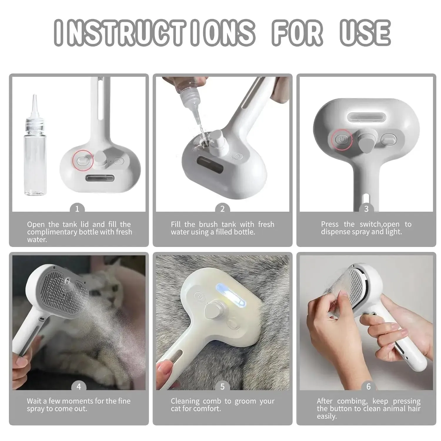 Spray Cat And Dog Pet Brush