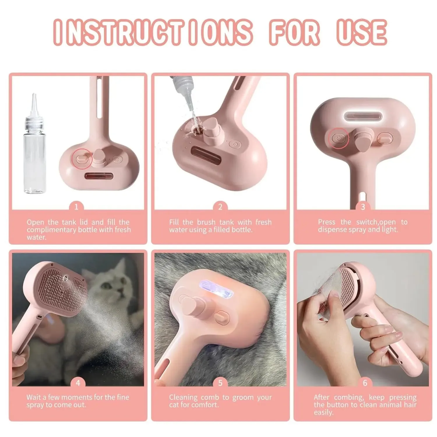 Spray Cat And Dog Pet Brush